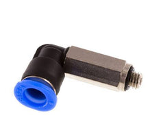 6mm x M 5 90deg Elbow Push-in Fitting with Male Threads Brass/PBT NBR Long Sleeve Rotatable Compact Design [2 Pieces]