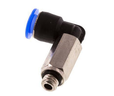 6mm x M 6 90deg Elbow Push-in Fitting with Male Threads Brass/PBT NBR Long Sleeve Rotatable Compact Design [2 Pieces]