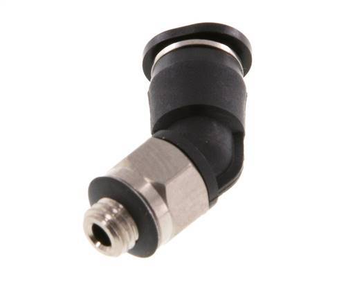 4mm x M 5 45deg Elbow Push-in Fitting with Male Threads Brass/PBT NBR Compact Design