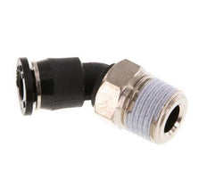 4mm x R1/8'' 45deg Elbow Push-in Fitting with Male Threads Brass/PBT NBR Compact Design