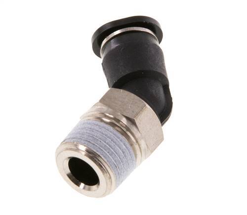 4mm x R1/8'' 45deg Elbow Push-in Fitting with Male Threads Brass/PBT NBR Compact Design