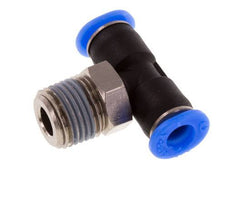4mm x R1/8'' Inline Tee Push-in Fitting with Male Threads Brass/PBT NBR Rotatable Compact Design [2 Pieces]