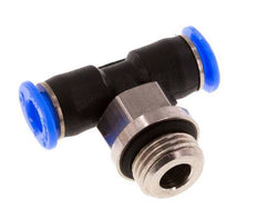 4mm x G1/8'' Inline Tee Push-in Fitting with Male Threads Brass/PBT NBR Rotatable Compact Design [2 Pieces]