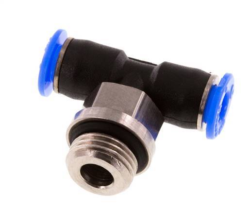 4mm x G1/8'' Inline Tee Push-in Fitting with Male Threads Brass/PBT NBR Rotatable Compact Design [2 Pieces]