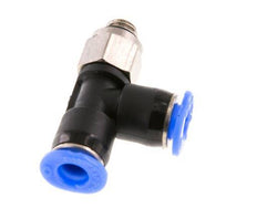 4mm x M 5 Right Angle Tee Push-in Fitting with Male Threads Brass/PBT NBR Rotatable Compact Design [2 Pieces]