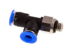 4mm x M 6 Right Angle Tee Push-in Fitting with Male Threads Brass/PBT NBR Rotatable Compact Design [2 Pieces]