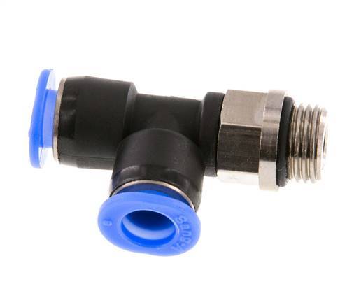 6mm x G1/8'' Right Angle Tee Push-in Fitting with Male Threads Brass/PBT NBR Rotatable Compact Design [2 Pieces]