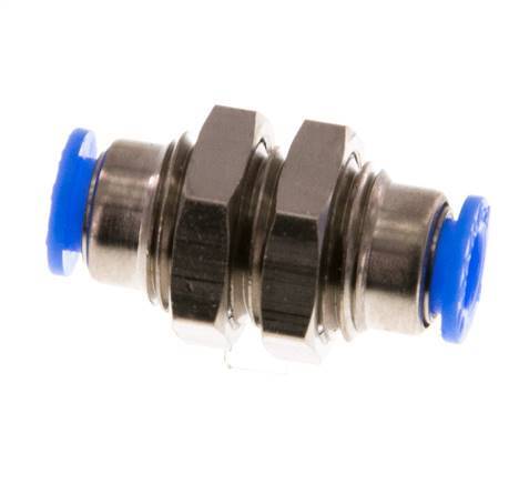 4mm Push-in Fitting Brass/PBT NBR Bulkhead Compact Design [2 Pieces]
