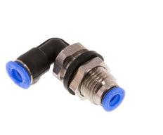 4mm 90deg Elbow Push-in Fitting Brass/PBT NBR Bulkhead Compact Design [2 Pieces]