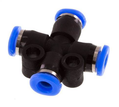 3mm Cross Push-in Fitting PA 66 NBR Compact Design [2 Pieces]