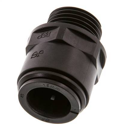 15mm x G1/2'' Push-in Fitting with Male Threads POM NBR
