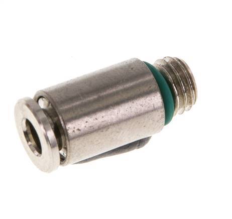 4mm x M 7 Push-in Fitting with Male Threads Brass FKM [2 Pieces]