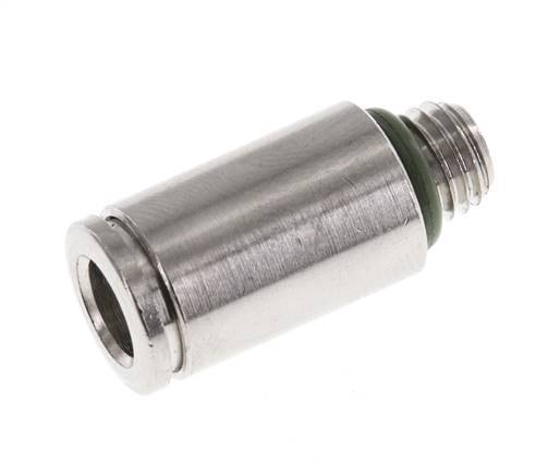 6mm x M 7 Push-in Fitting with Male Threads Brass FKM [2 Pieces]