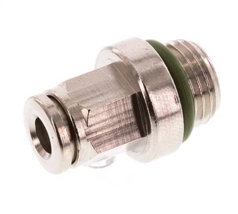 4mm x M 10 x 1 Push-in Fitting with Male Threads Brass FKM [2 Pieces]