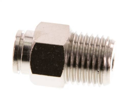 6mm x R1/4'' Push-in Fitting with Male Threads Brass FKM [2 Pieces]