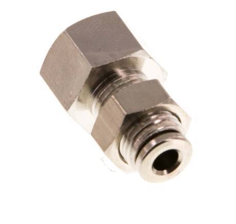 4mm x G1/8'' Push-in Fitting with Female Threads Brass NBR Bulkhead [2 Pieces]