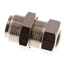 8mm x G1/8'' Push-in Fitting with Female Threads Brass NBR Bulkhead