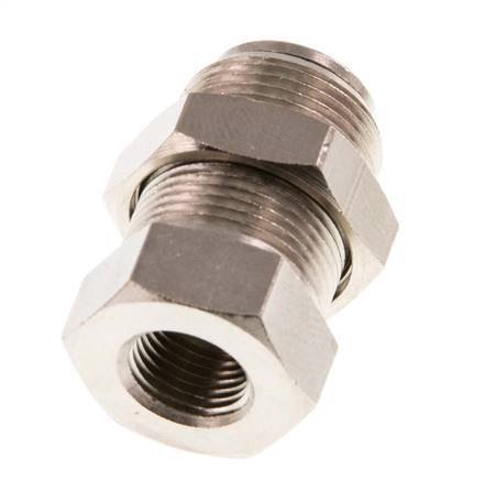 8mm x G1/8'' Push-in Fitting with Female Threads Brass NBR Bulkhead