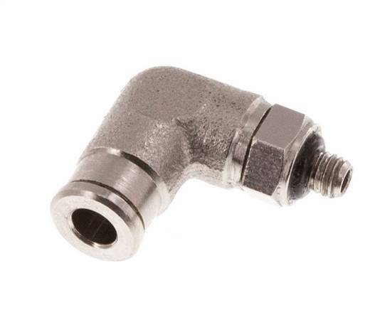 3mm x M 3 90deg Elbow Push-in Fitting with Male Threads Brass NBR Rotatable