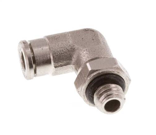 3mm x M 5 90deg Elbow Push-in Fitting with Male Threads Brass NBR Rotatable