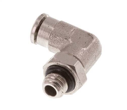 3mm x M 5 90deg Elbow Push-in Fitting with Male Threads Brass NBR Rotatable