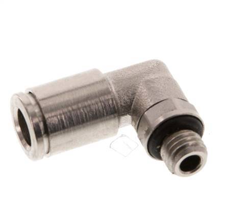 6mm x M 7 90deg Elbow Push-in Fitting with Male Threads Brass NBR Rotatable [2 Pieces]