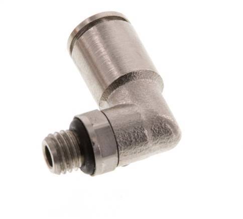 6mm x M 7 90deg Elbow Push-in Fitting with Male Threads Brass NBR Rotatable [2 Pieces]