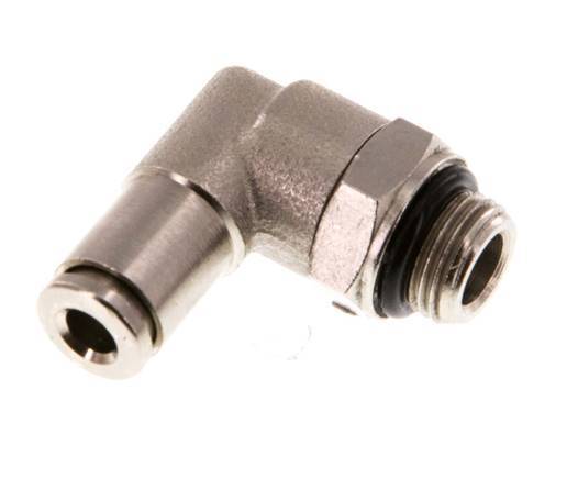 4mm x G1/8'' 90deg Elbow Push-in Fitting with Male Threads Brass NBR Rotatable [2 Pieces]