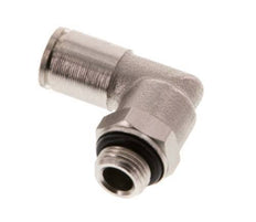 6mm x G1/8'' 90deg Elbow Push-in Fitting with Male Threads Brass NBR Rotatable [2 Pieces]