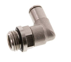 4mm x G1/4'' 90deg Elbow Push-in Fitting with Male Threads Brass NBR Rotatable [2 Pieces]