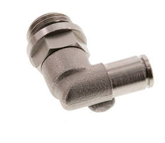 4mm x G1/4'' 90deg Elbow Push-in Fitting with Male Threads Brass NBR Rotatable [2 Pieces]