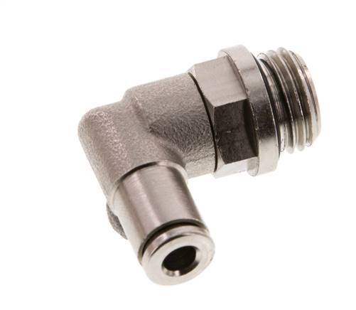 4mm x G1/4'' 90deg Elbow Push-in Fitting with Male Threads Brass NBR Rotatable [2 Pieces]