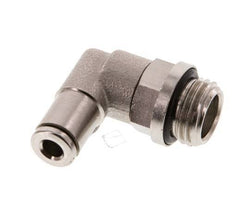 4mm x G1/4'' 90deg Elbow Push-in Fitting with Male Threads Brass NBR Rotatable [2 Pieces]