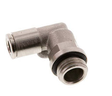 6mm x G1/4'' 90deg Elbow Push-in Fitting with Male Threads Brass NBR Rotatable [2 Pieces]