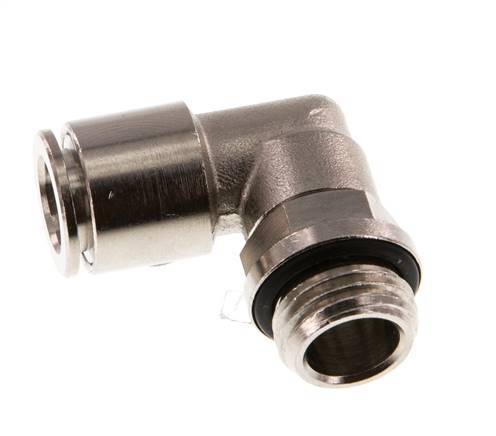 8mm x G1/4'' 90deg Elbow Push-in Fitting with Male Threads Brass NBR Rotatable [2 Pieces]