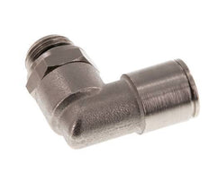 10mm x G1/4'' 90deg Elbow Push-in Fitting with Male Threads Brass NBR Rotatable [2 Pieces]