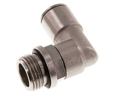 10mm x G3/8'' 90deg Elbow Push-in Fitting with Male Threads Brass NBR Rotatable
