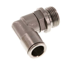 10mm x G3/8'' 90deg Elbow Push-in Fitting with Male Threads Brass NBR Rotatable