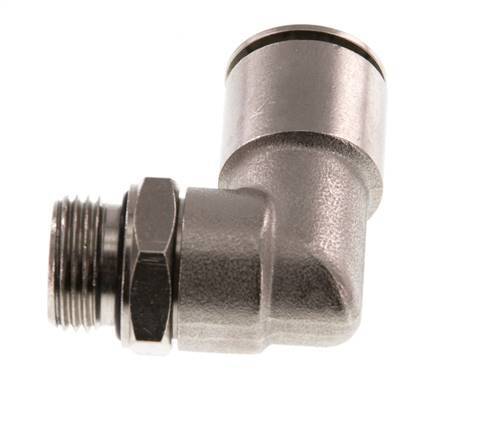 14mm x G3/8'' 90deg Elbow Push-in Fitting with Male Threads Brass NBR Rotatable
