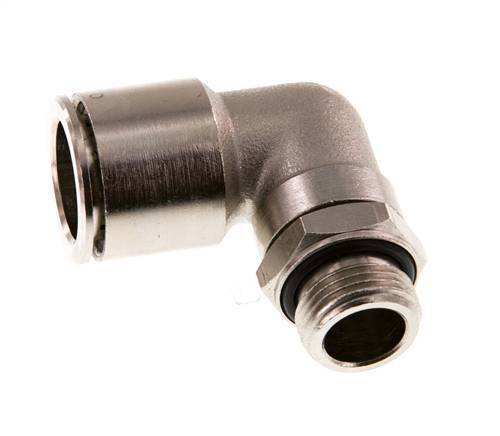 16mm x G3/8'' 90deg Elbow Push-in Fitting with Male Threads Brass NBR Rotatable