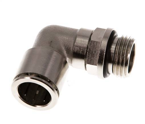 16mm x G1/2'' 90deg Elbow Push-in Fitting with Male Threads Brass NBR Rotatable