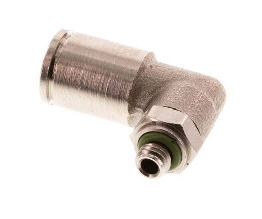 6mm x M 5 90deg Elbow Push-in Fitting with Male Threads Brass FKM Rotatable [2 Pieces]