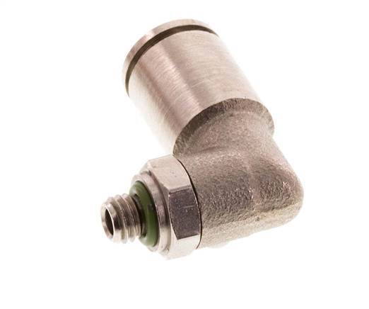 6mm x M 5 90deg Elbow Push-in Fitting with Male Threads Brass FKM Rotatable [2 Pieces]