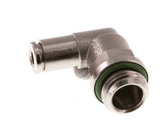 4mm x G1/4'' 90deg Elbow Push-in Fitting with Male Threads Brass FKM Rotatable [2 Pieces]
