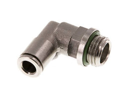 6mm x G1/4'' 90deg Elbow Push-in Fitting with Male Threads Brass FKM Rotatable [2 Pieces]