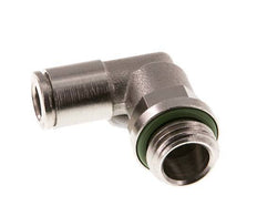 6mm x G1/4'' 90deg Elbow Push-in Fitting with Male Threads Brass FKM Rotatable [2 Pieces]