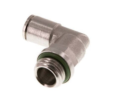 6mm x G1/4'' 90deg Elbow Push-in Fitting with Male Threads Brass FKM Rotatable [2 Pieces]