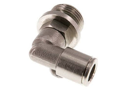 8mm x G3/8'' 90deg Elbow Push-in Fitting with Male Threads Brass FKM Rotatable