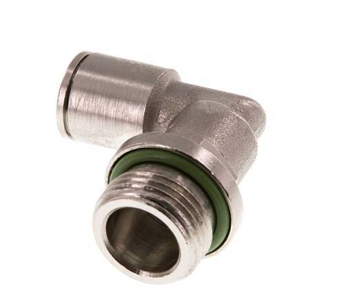 8mm x G3/8'' 90deg Elbow Push-in Fitting with Male Threads Brass FKM Rotatable