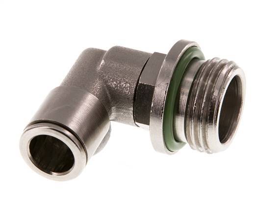 10mm x G1/2'' 90deg Elbow Push-in Fitting with Male Threads Brass FKM Rotatable